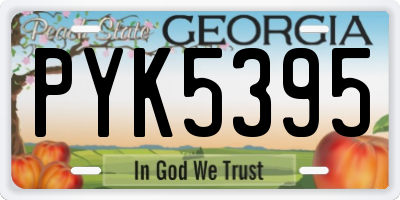 GA license plate PYK5395