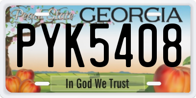 GA license plate PYK5408