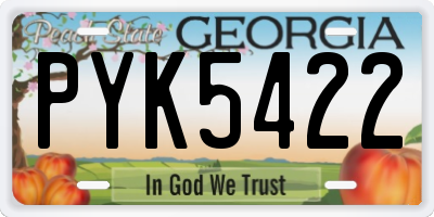 GA license plate PYK5422