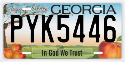 GA license plate PYK5446