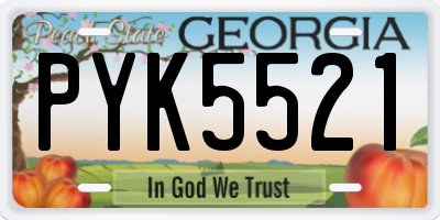 GA license plate PYK5521