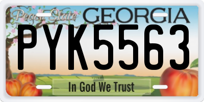 GA license plate PYK5563