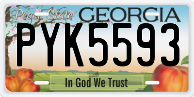 GA license plate PYK5593