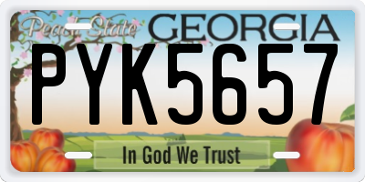 GA license plate PYK5657