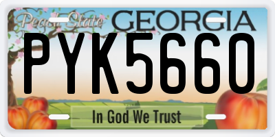 GA license plate PYK5660