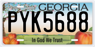 GA license plate PYK5688