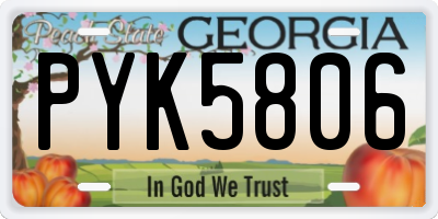 GA license plate PYK5806