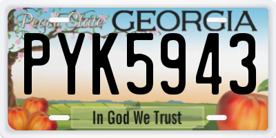 GA license plate PYK5943