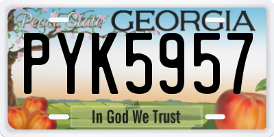 GA license plate PYK5957