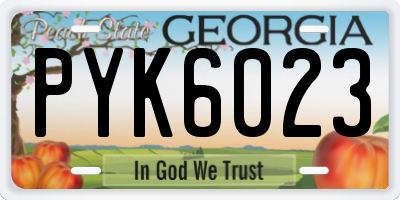 GA license plate PYK6023