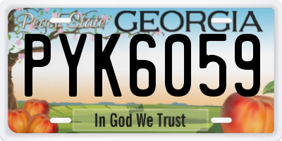 GA license plate PYK6059