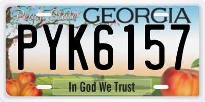 GA license plate PYK6157
