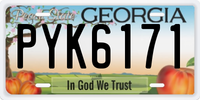 GA license plate PYK6171