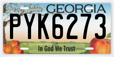 GA license plate PYK6273