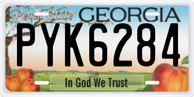 GA license plate PYK6284