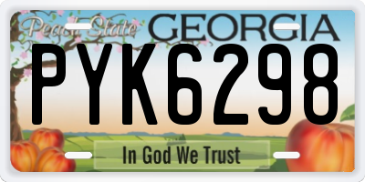 GA license plate PYK6298