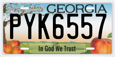 GA license plate PYK6557