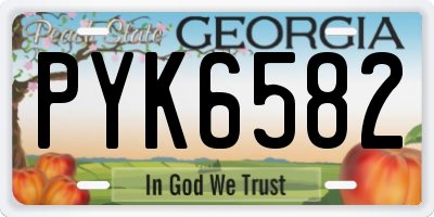GA license plate PYK6582