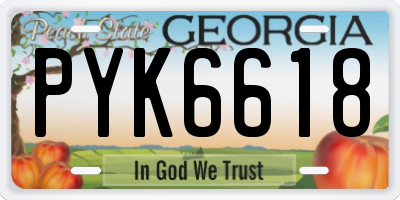 GA license plate PYK6618