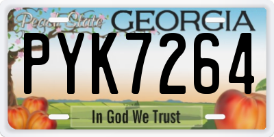 GA license plate PYK7264