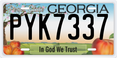 GA license plate PYK7337