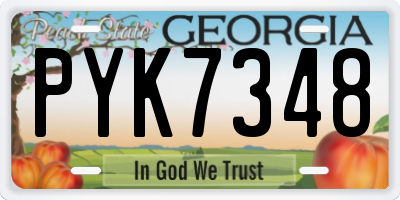 GA license plate PYK7348