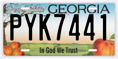 GA license plate PYK7441