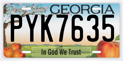 GA license plate PYK7635
