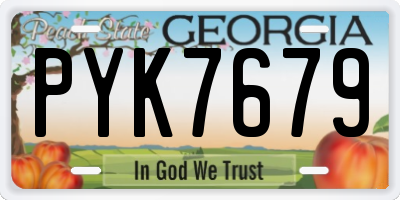 GA license plate PYK7679