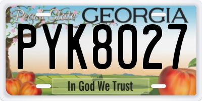 GA license plate PYK8027