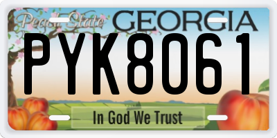 GA license plate PYK8061