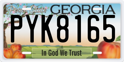 GA license plate PYK8165
