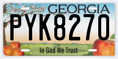 GA license plate PYK8270