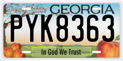 GA license plate PYK8363