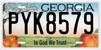 GA license plate PYK8579