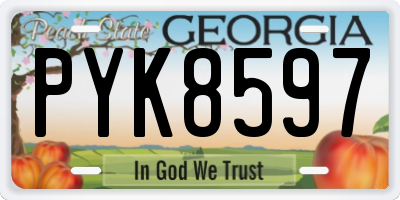 GA license plate PYK8597