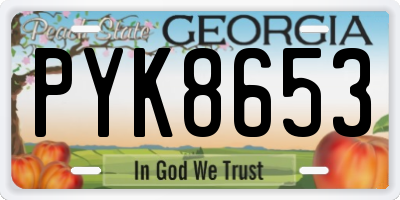 GA license plate PYK8653