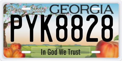 GA license plate PYK8828