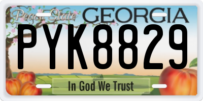 GA license plate PYK8829
