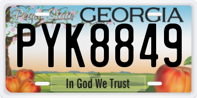 GA license plate PYK8849