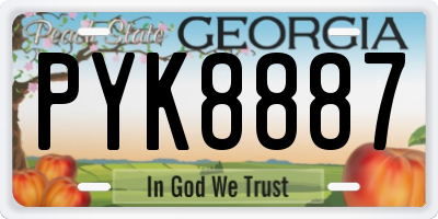 GA license plate PYK8887