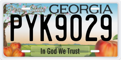 GA license plate PYK9029