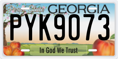GA license plate PYK9073
