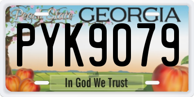 GA license plate PYK9079