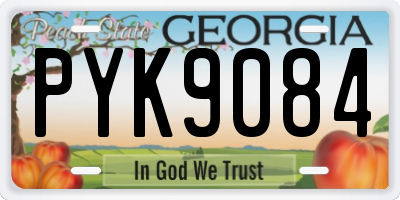 GA license plate PYK9084