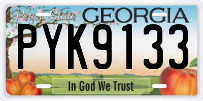 GA license plate PYK9133