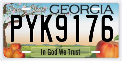 GA license plate PYK9176