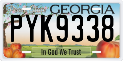 GA license plate PYK9338