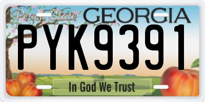 GA license plate PYK9391