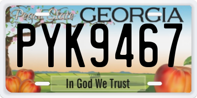 GA license plate PYK9467